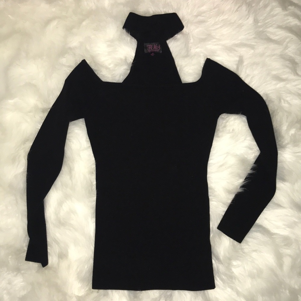 Black off shoulder choker top